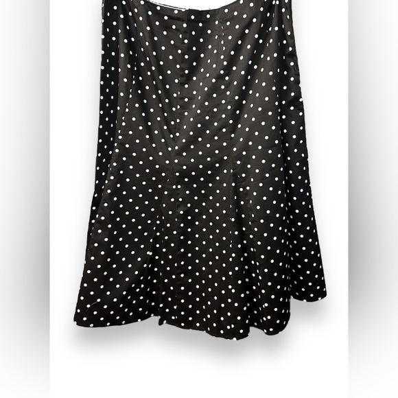 28. Sz 12 COTTON Polka Dot White and Black Pleated Lined Skirt with Lace trim - Picture 5 of 8